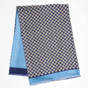 Midnight And Light Blue Double Silk Scarf>E.Marinella Outlet
