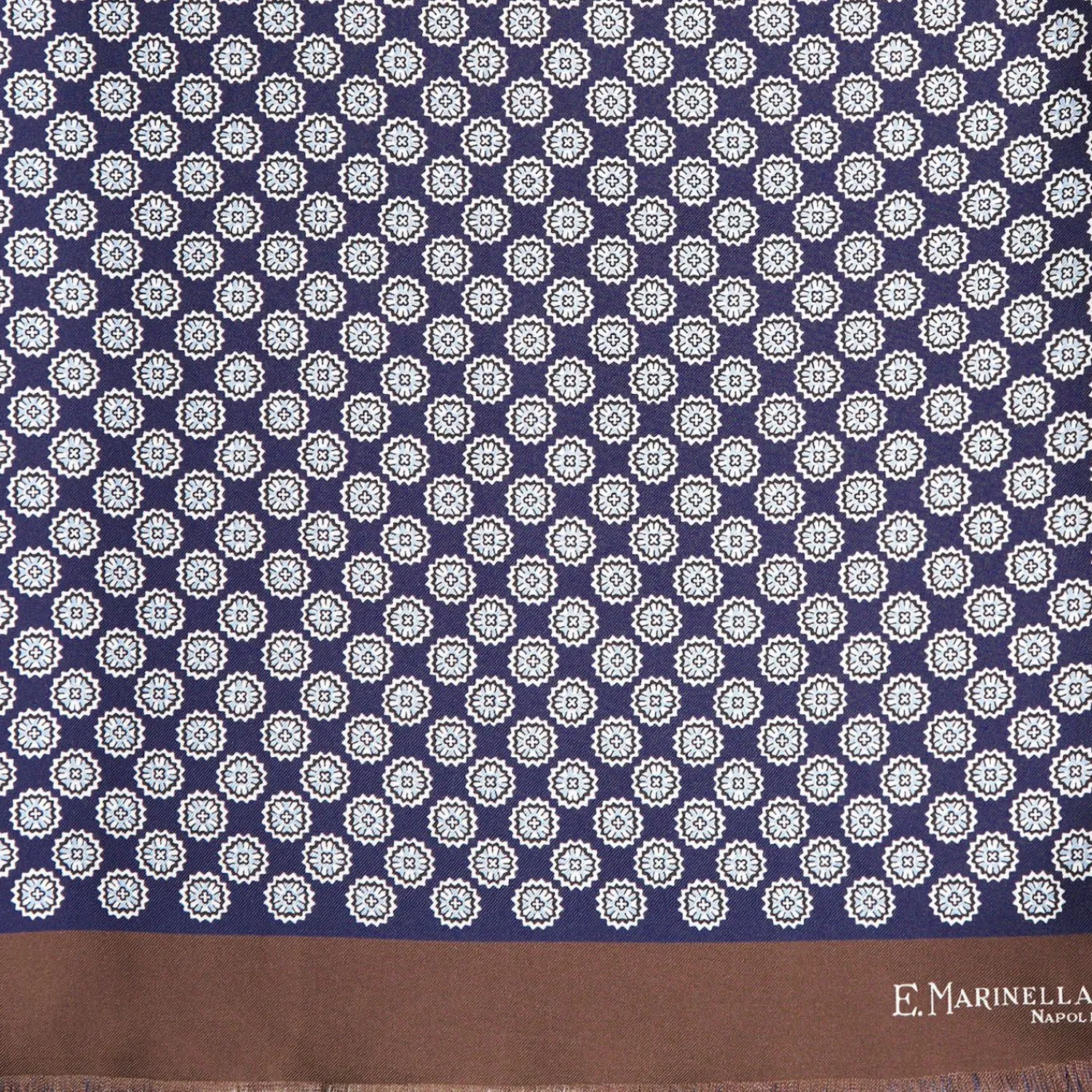 Midnight Blue And Brown Double Silk Scarf>E.Marinella Hot