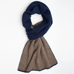 Midnight Blue And Dark Brown Two-Tone Solid Cashmere Neck Warmer>E.Marinella Discount