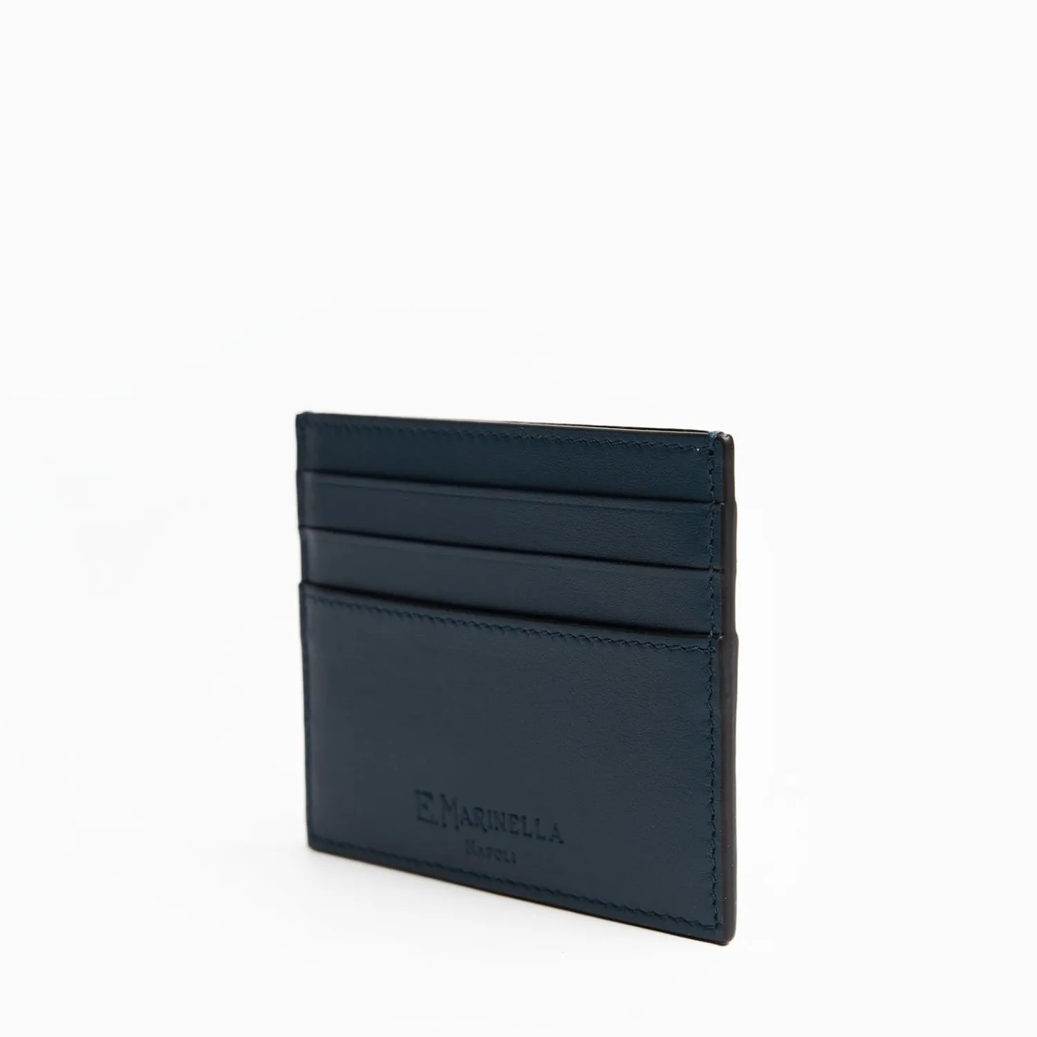 Midnight Blue Leather Credit Card Holder - 7 Compartments>E.Marinella Sale