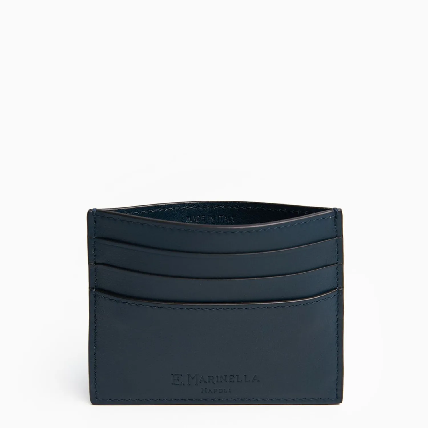 Midnight Blue Leather Credit Card Holder - 7 Compartments>E.Marinella Sale
