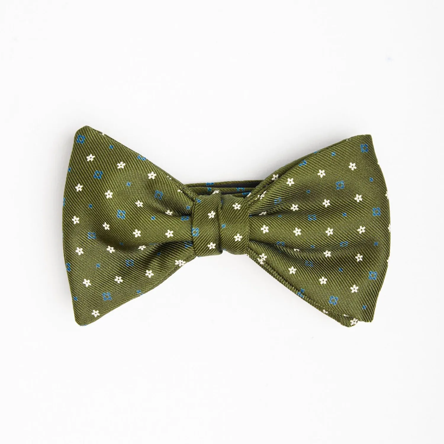 Olive Green Pre-Knotted Bowtie - Small Flower Pattern>E.Marinella Cheap