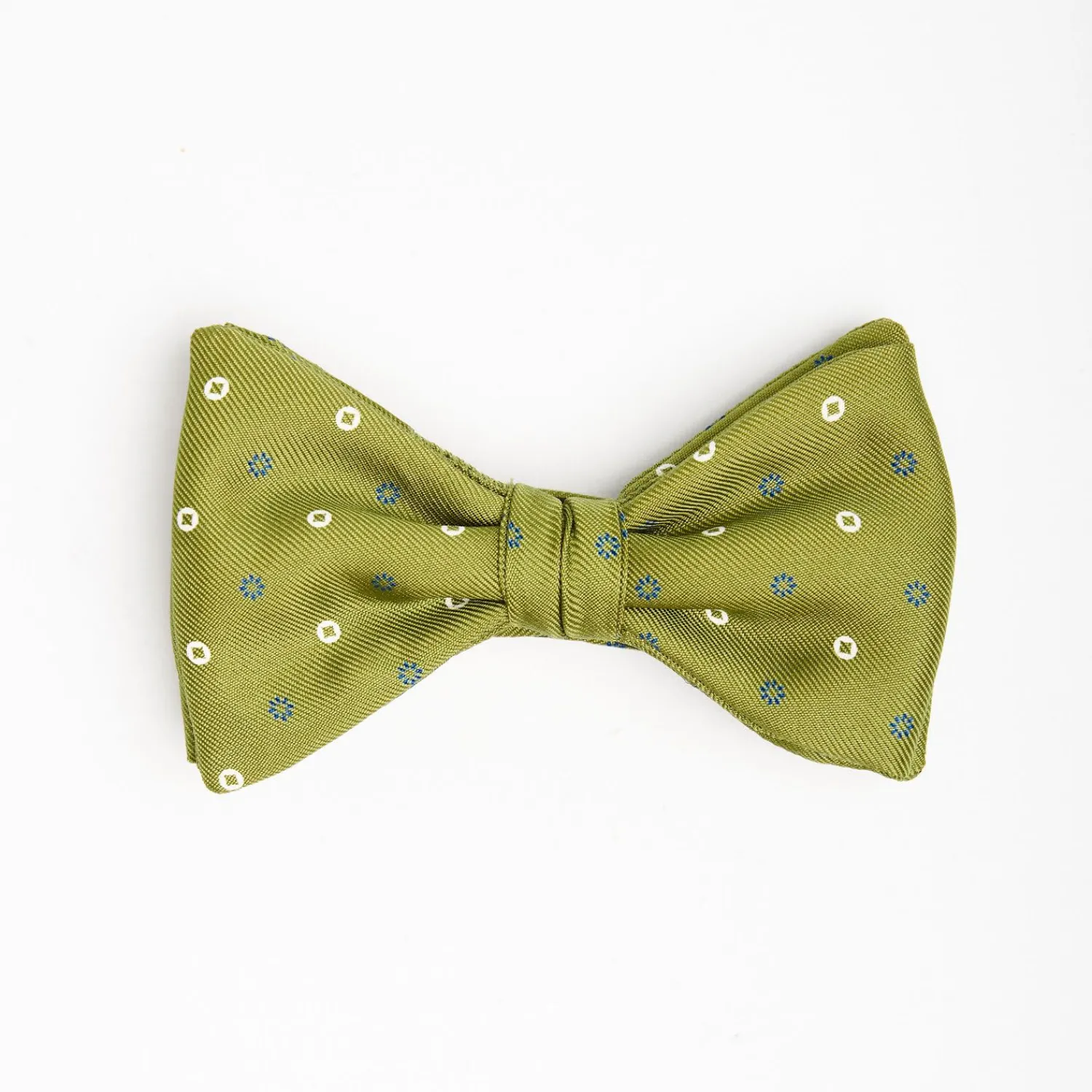 Olive Green Pre-Knotted Bowtie - Small Geometric Pattern>E.Marinella Flash Sale