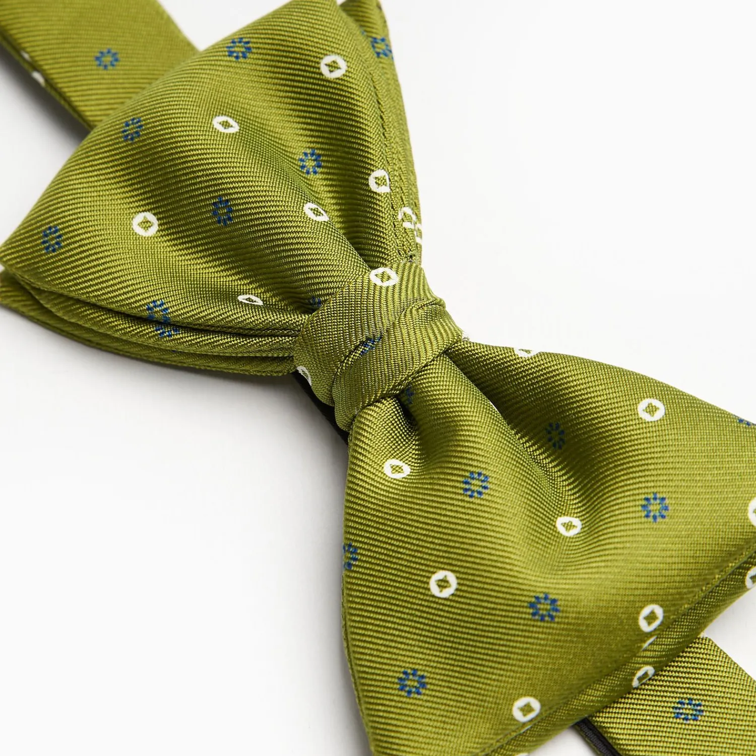 Olive Green Pre-Knotted Bowtie - Small Geometric Pattern>E.Marinella Flash Sale