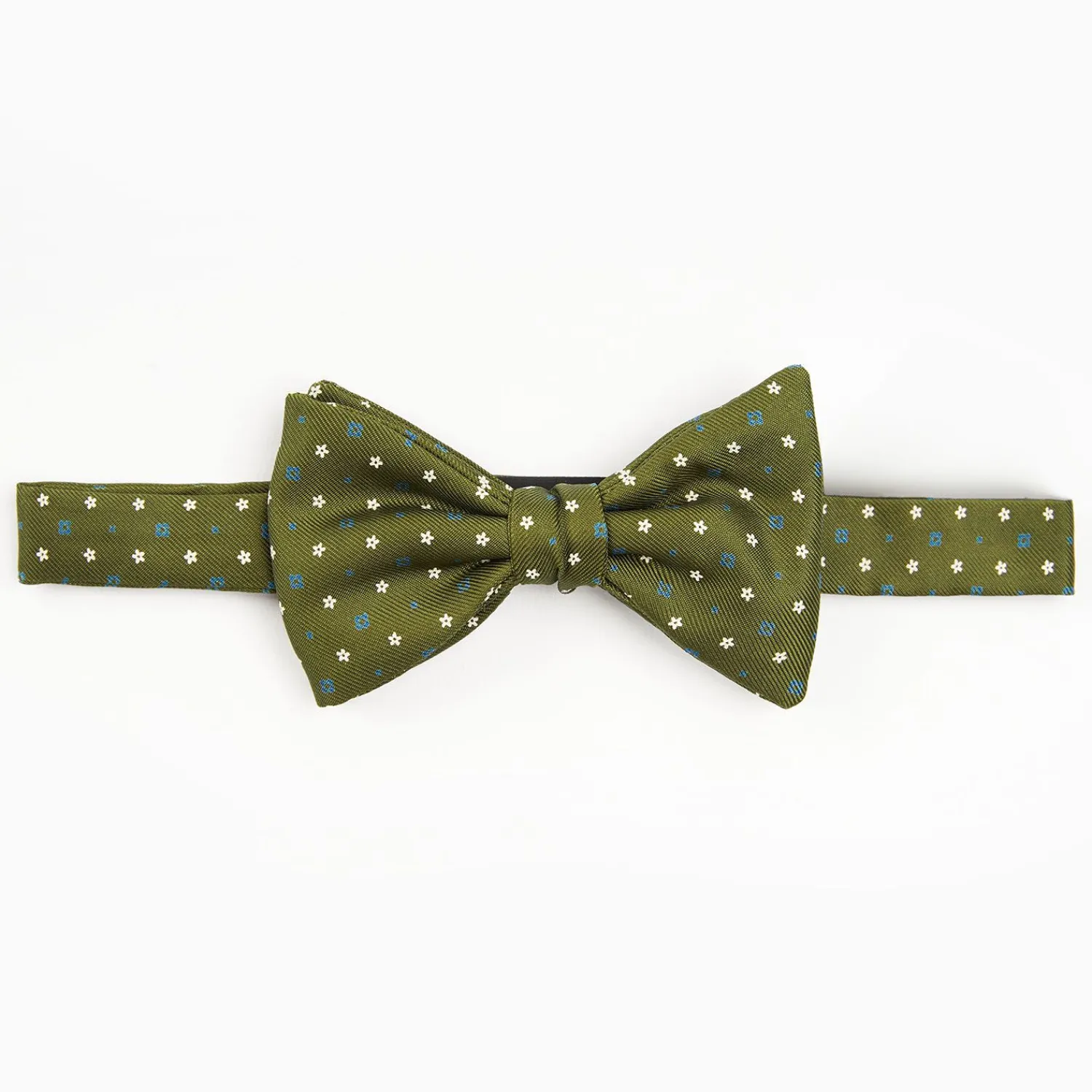 Olive Green Pre-Knotted Bowtie - Small Flower Pattern>E.Marinella Cheap