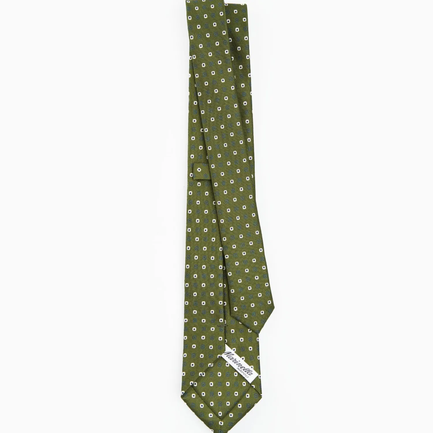 Olive Green Sartorial 7 Cm Tie - Small Flower Pattern>E.Marinella Discount