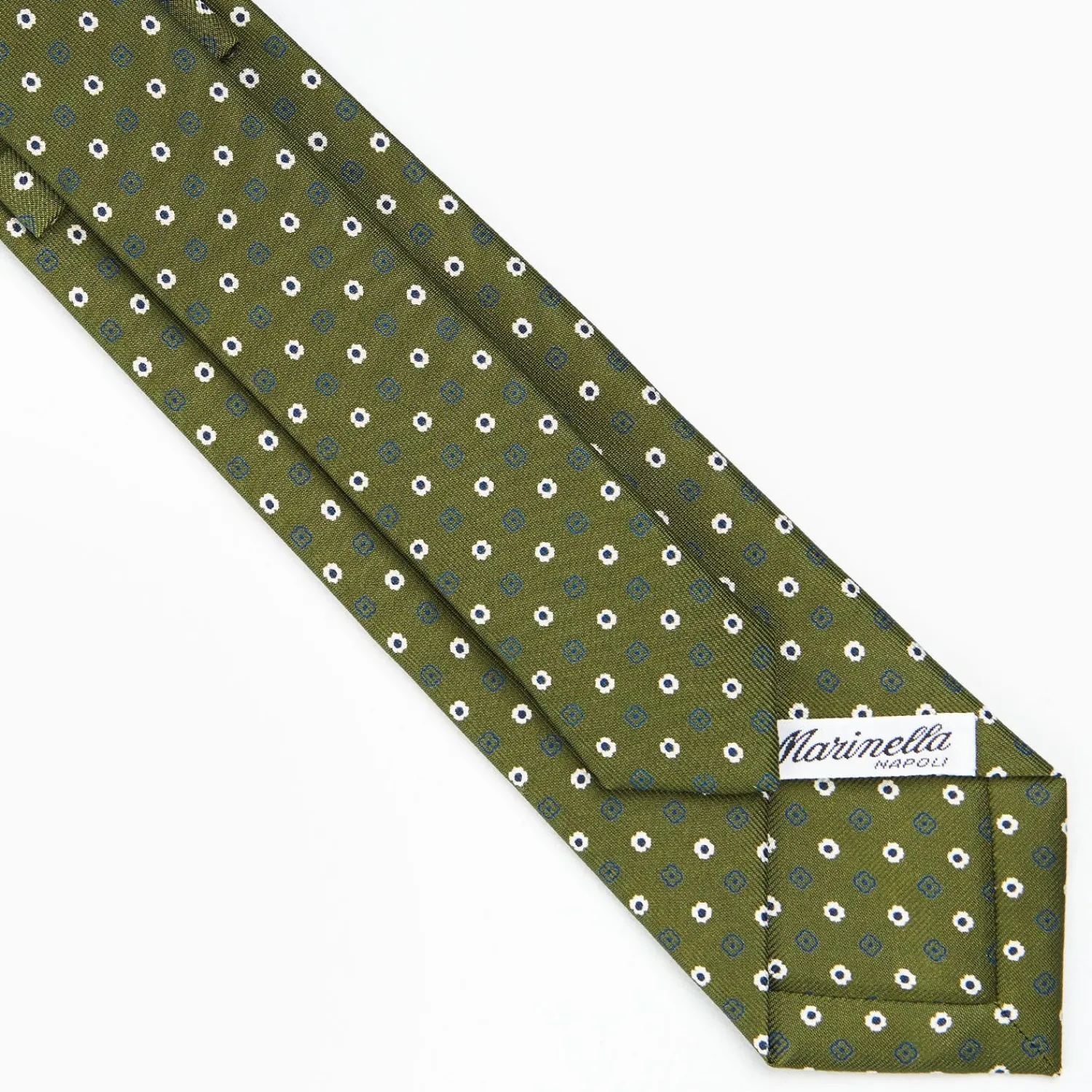 Olive Green Sartorial 7 Cm Tie - Small Flower Pattern>E.Marinella Discount