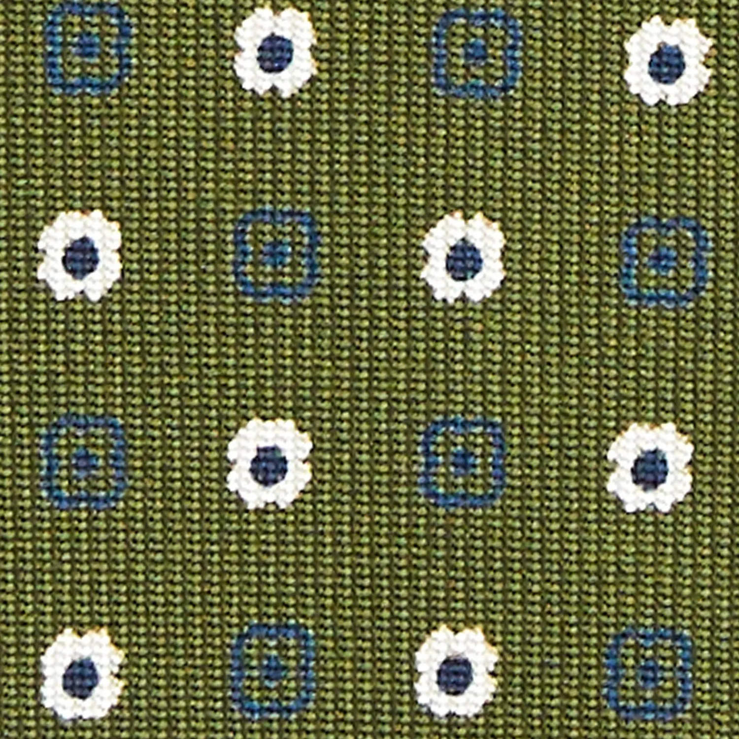 Olive Green Sartorial 7 Cm Tie - Small Flower Pattern>E.Marinella Discount