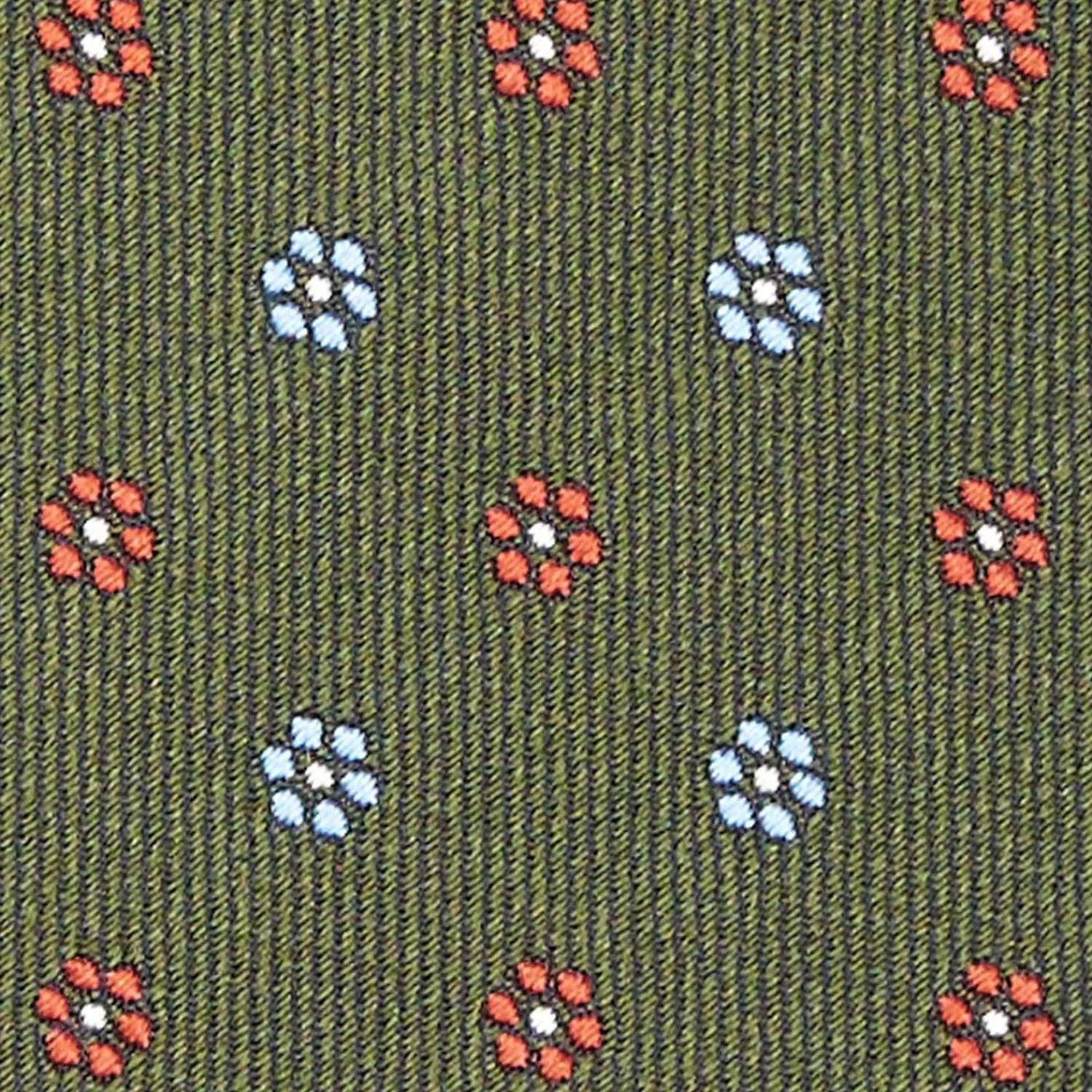 Olive Green Sartorial Jacquard Silk Tie - Small Flower Designs>E.Marinella Cheap