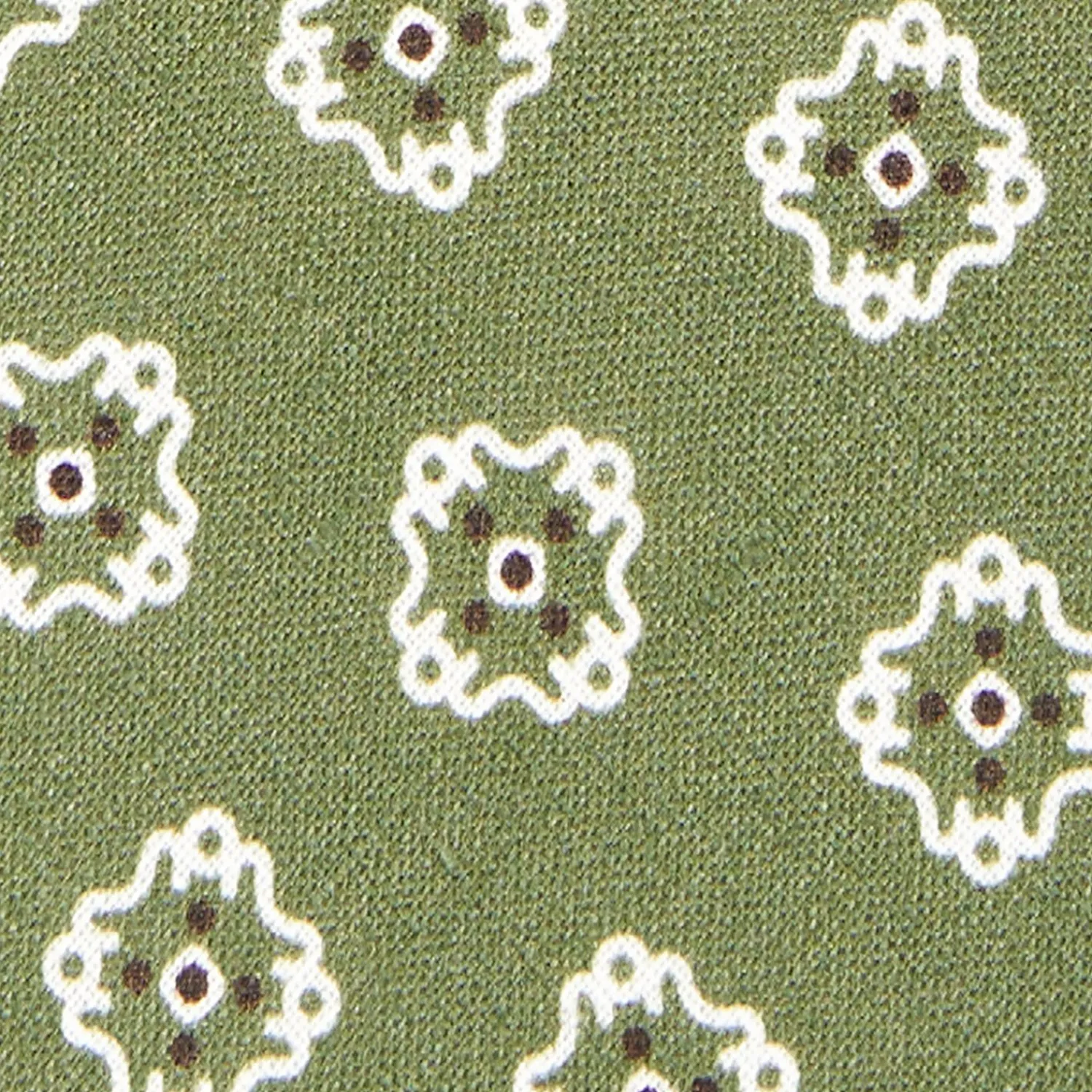 Olive Green Sartorial Linen Tie - Large Flower Pattern>E.Marinella Flash Sale