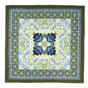 Olive Green Silk Scarf 90 - Mediterranean Vibes>E.Marinella Clearance