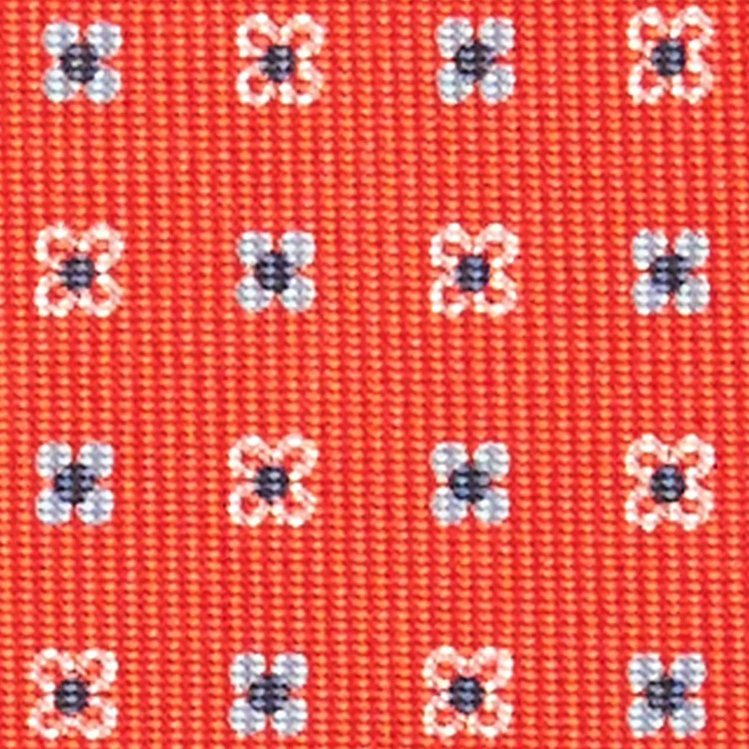 Orange 7 Fold Sartorial Silk Tie - Small Flower Pattern>E.Marinella Hot