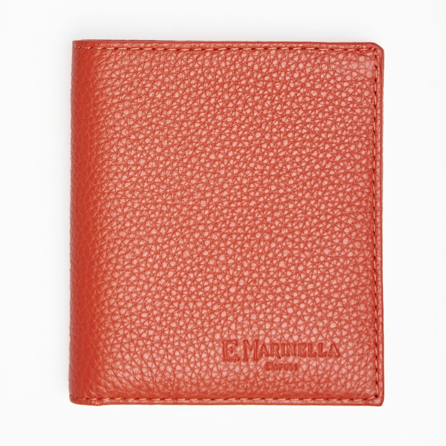 Orange Hammered Leather Small Wallet>E.Marinella Clearance