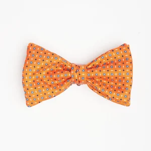 Orange Pre-Knotted Silk Bowtie - Small Flower Pattern>E.Marinella Clearance