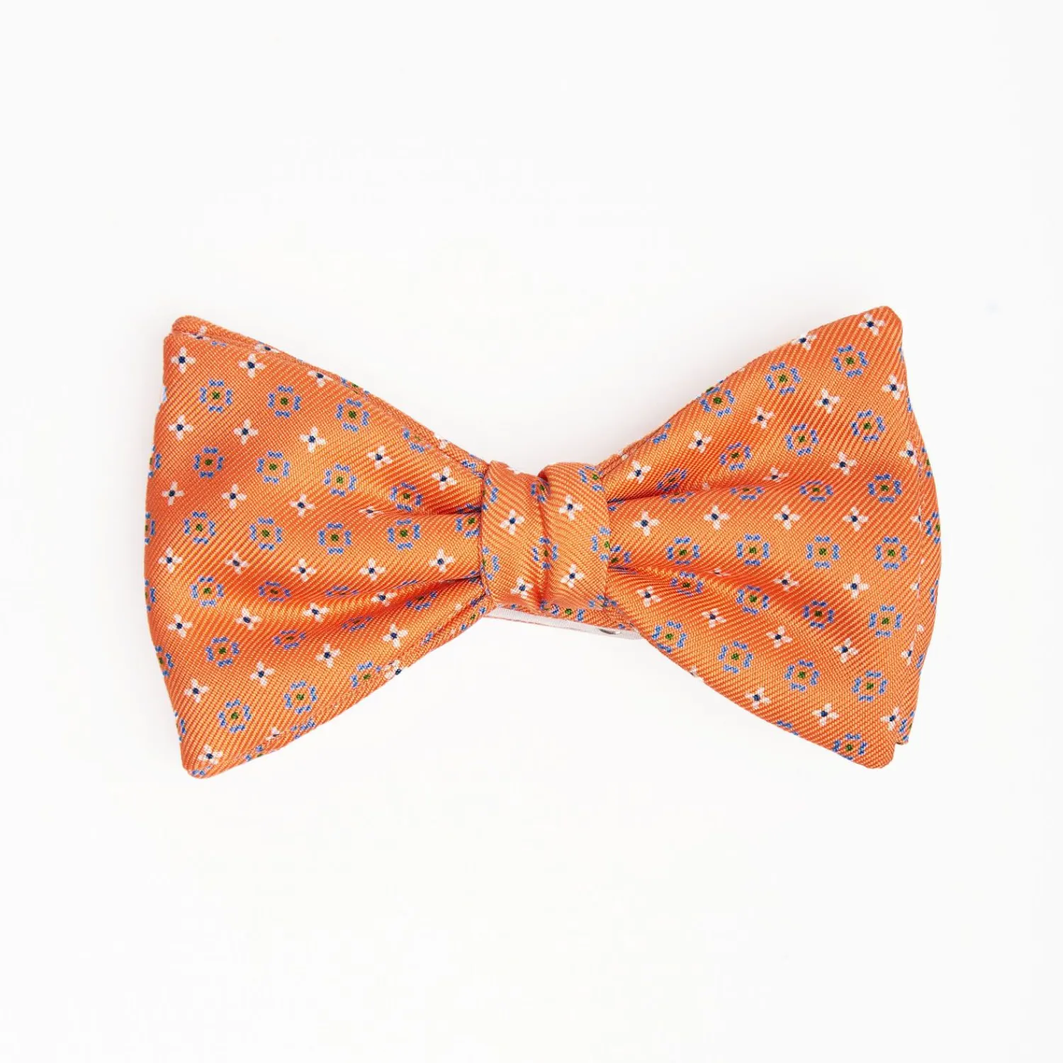 Orange Pre-Knotted Silk Bowtie - Small Flower Pattern>E.Marinella Sale
