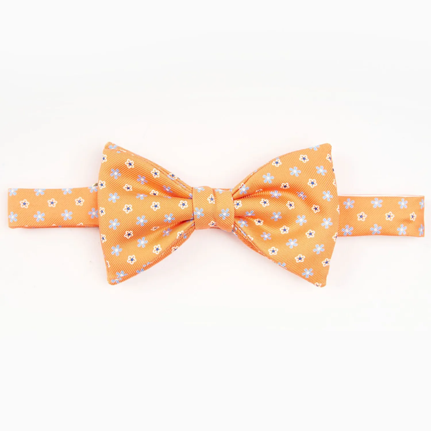 Orange Pre-Knotted Silk Bowtie Small Flower Pattern>E.Marinella Hot