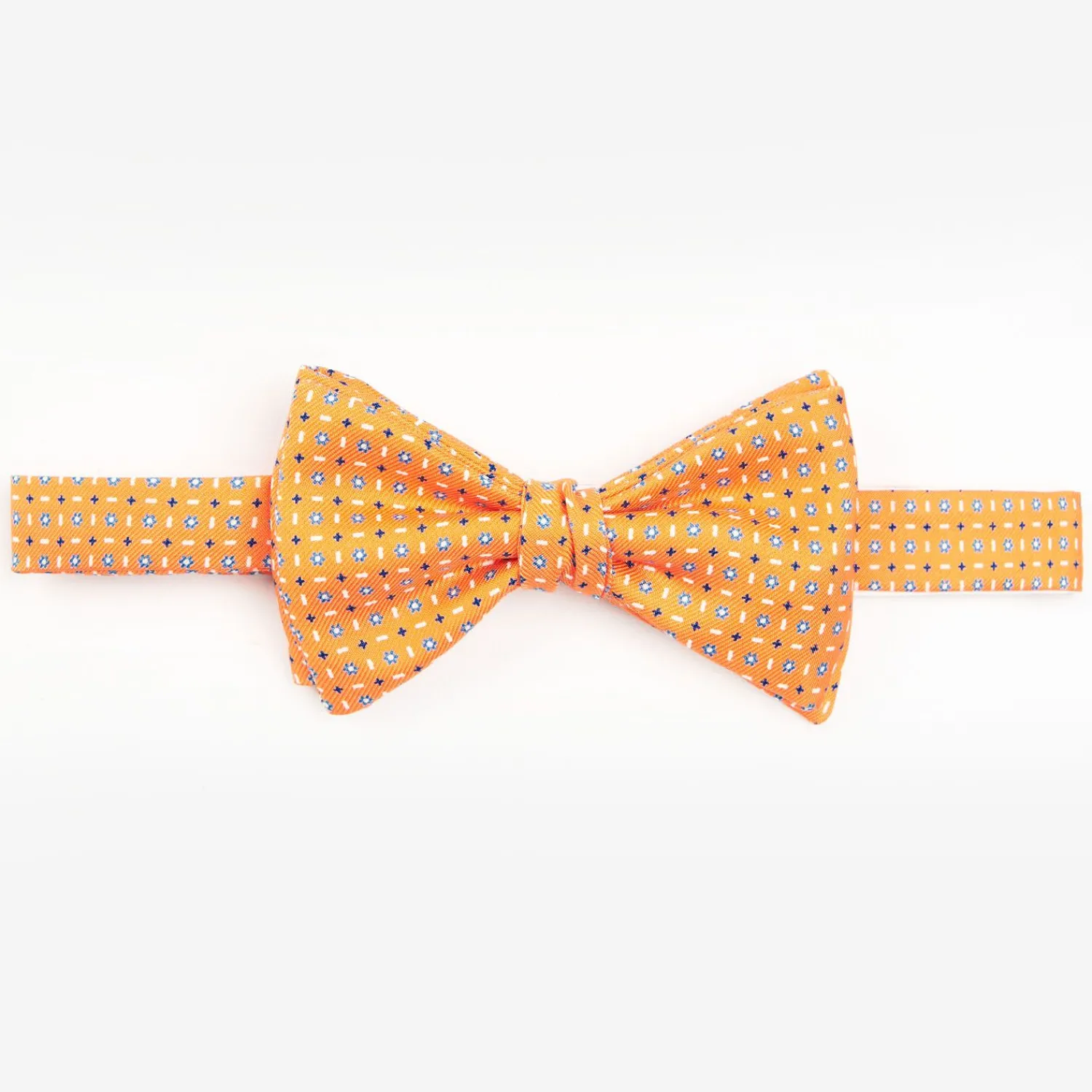 Orange Pre-Knotted Silk Bowtie - Small Flower Pattern>E.Marinella Clearance