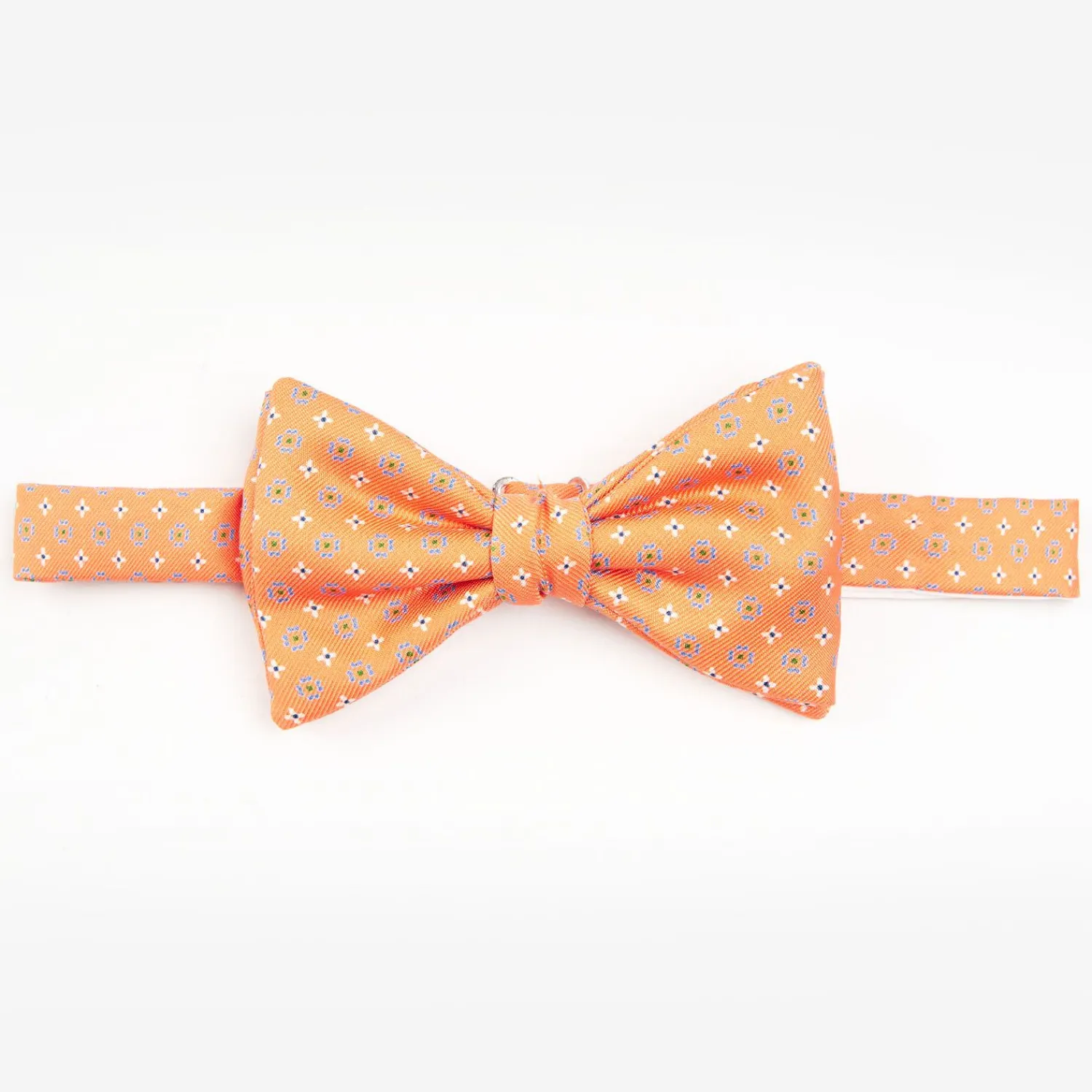 Orange Pre-Knotted Silk Bowtie - Small Flower Pattern>E.Marinella Sale