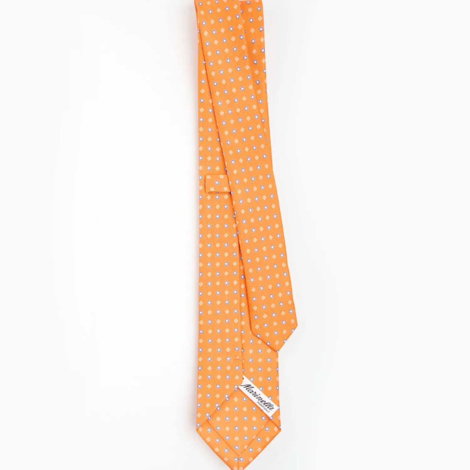 Orange Sartorial 7 Cm Silk Tie - Small Flower Pattern>E.Marinella Shop