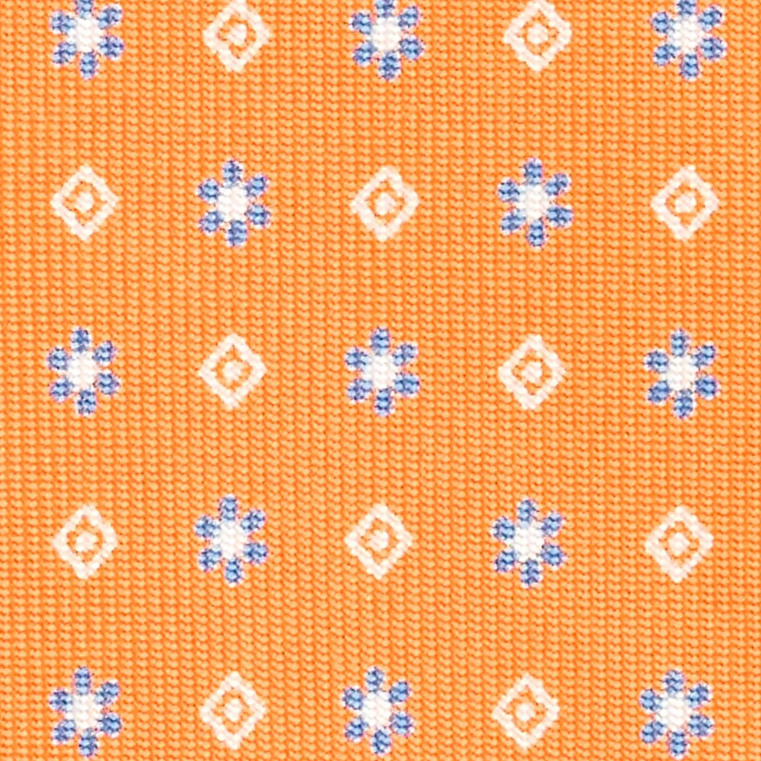 Orange Sartorial 7 Cm Silk Tie - Small Flower Pattern>E.Marinella Shop