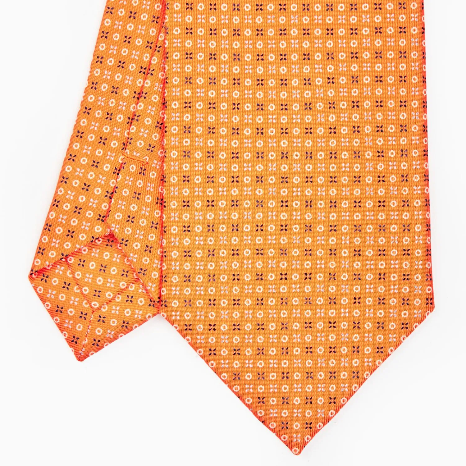 Orange Sartorial Classic Silk Tie - Small Flower Designs>E.Marinella New