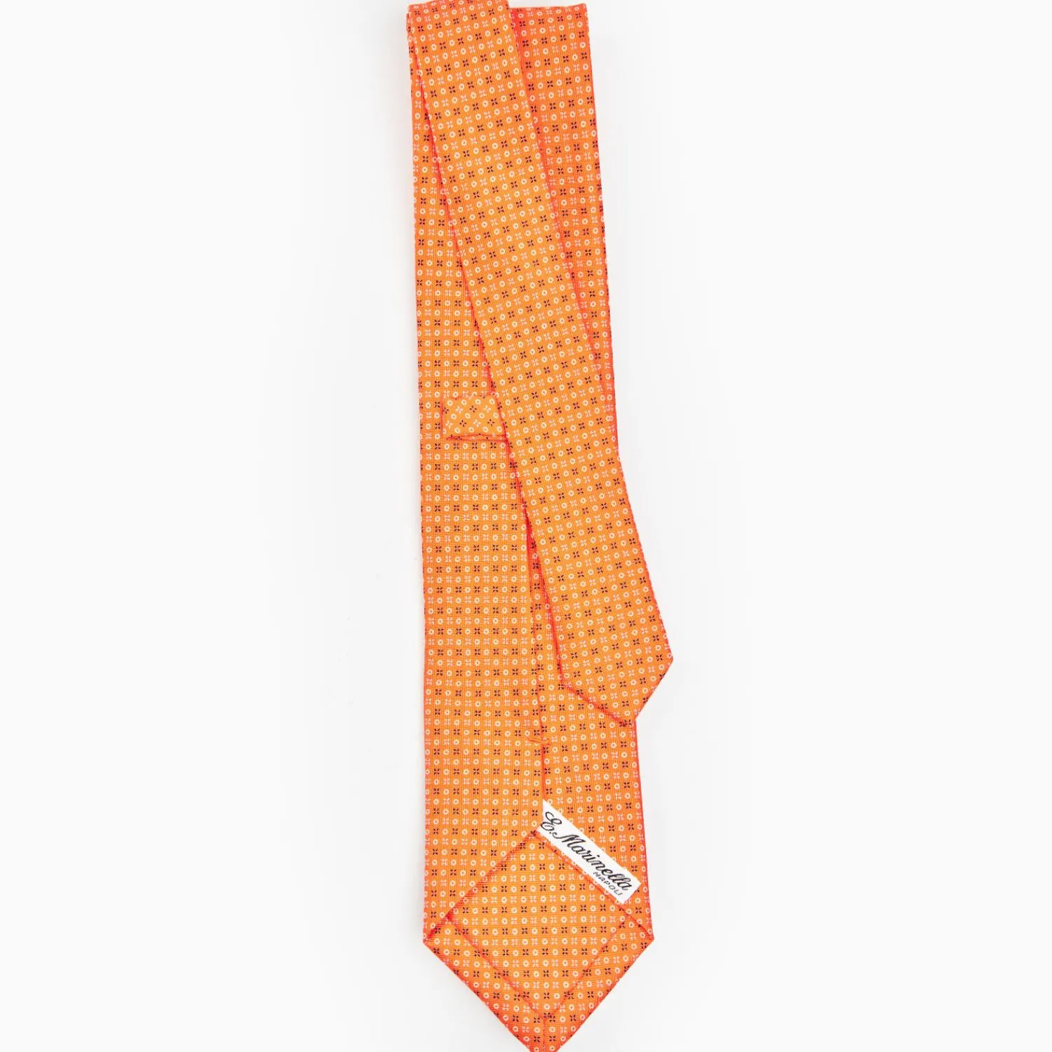 Orange Sartorial Classic Silk Tie - Small Flower Designs>E.Marinella New