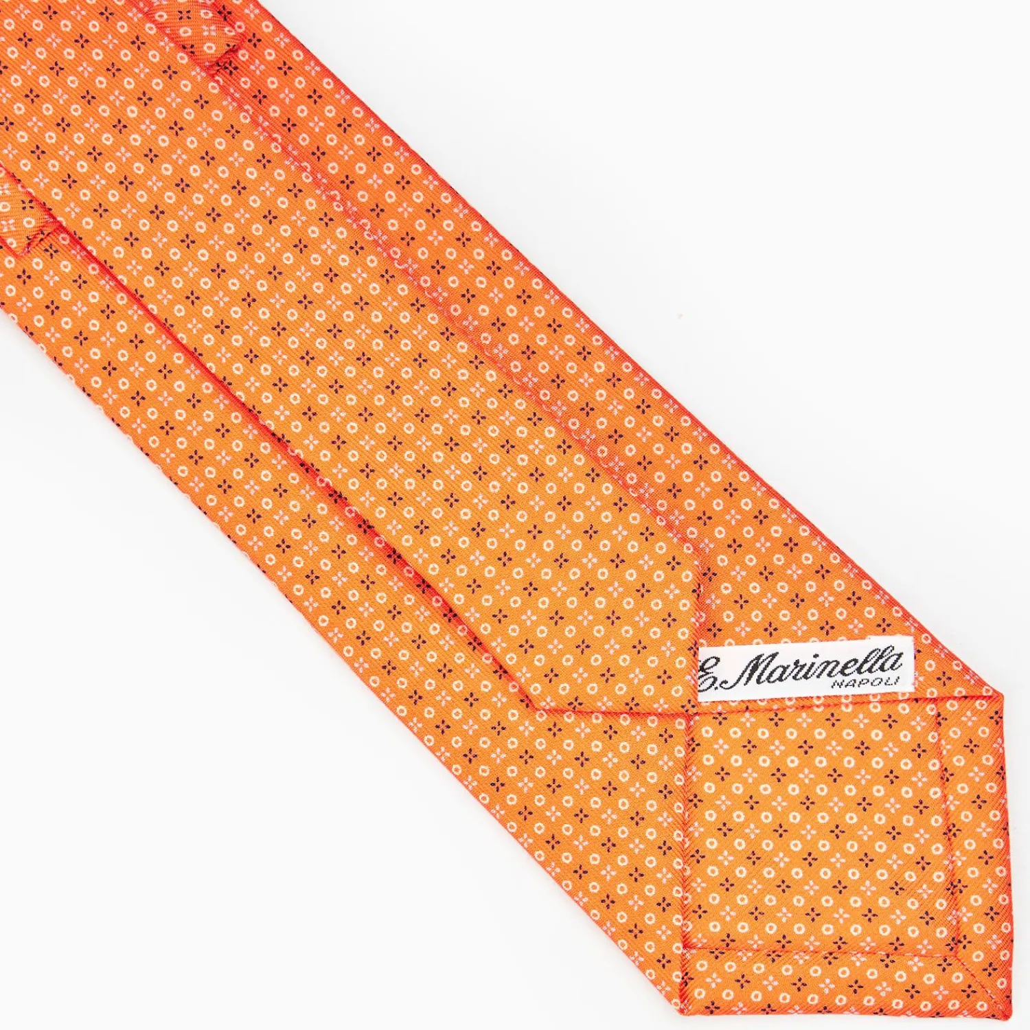Orange Sartorial Classic Silk Tie - Small Flower Designs>E.Marinella New