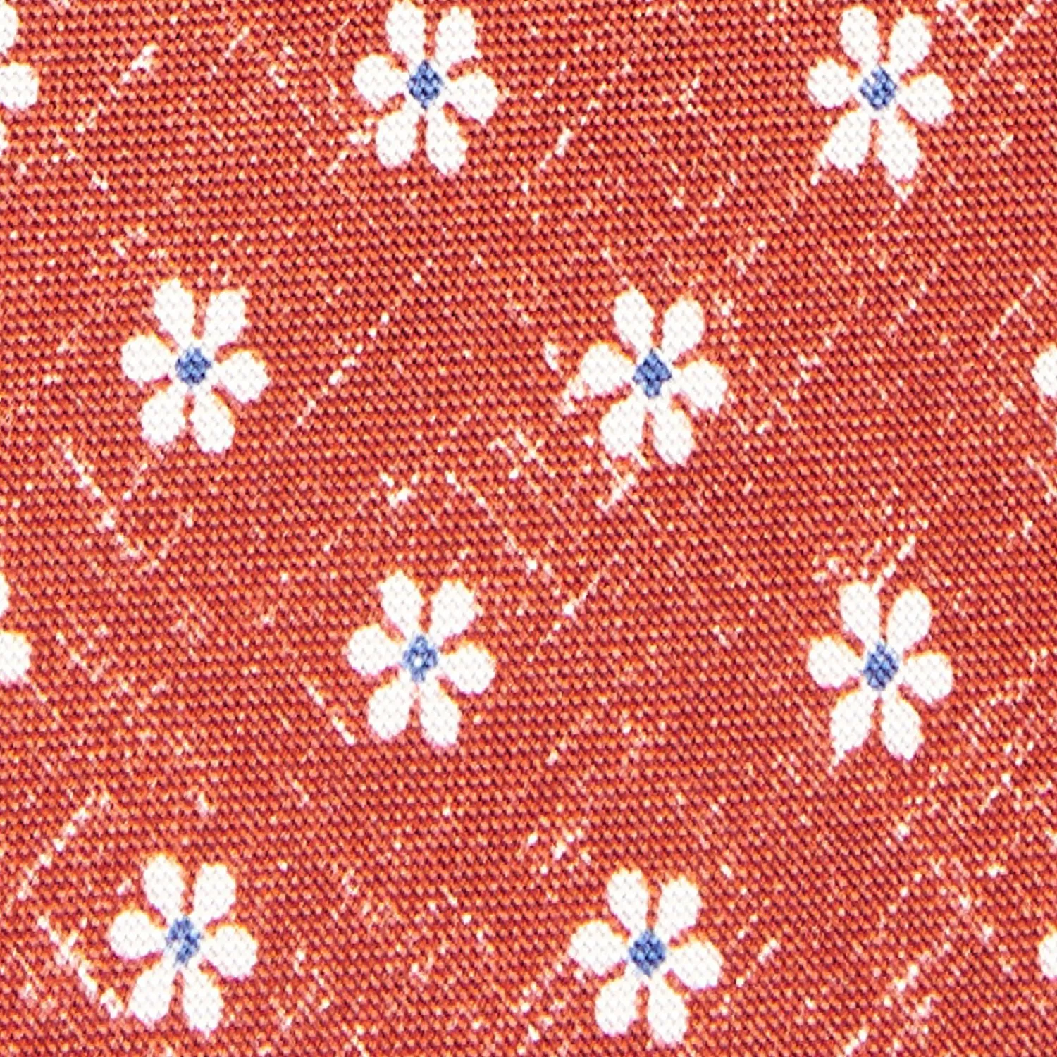 Orange Sartorial Cotton And Silk Tie - Large Flower Pattern>E.Marinella Outlet