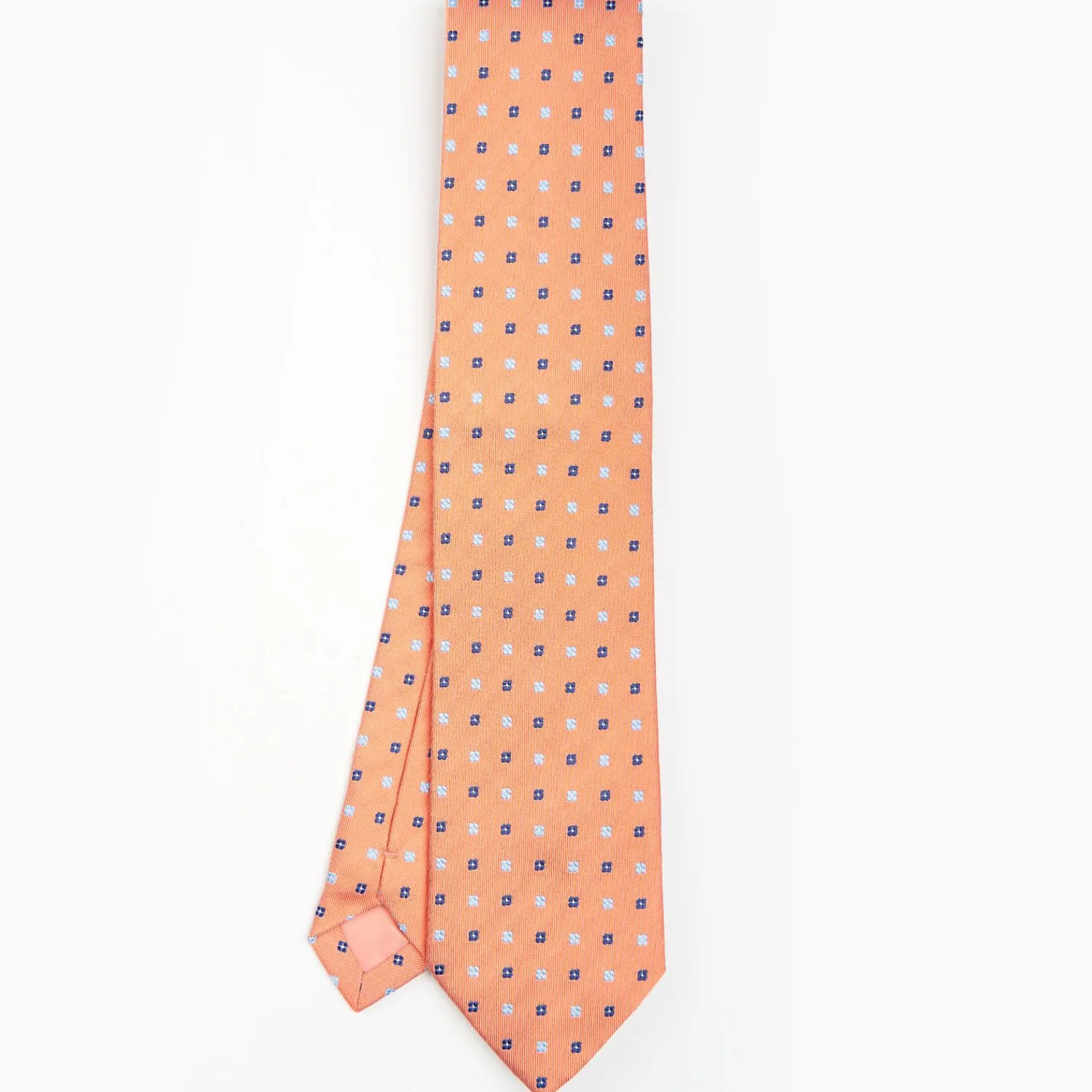 Orange Sartorial Jacquard Silk Tie - Small Flower Designs>E.Marinella Clearance