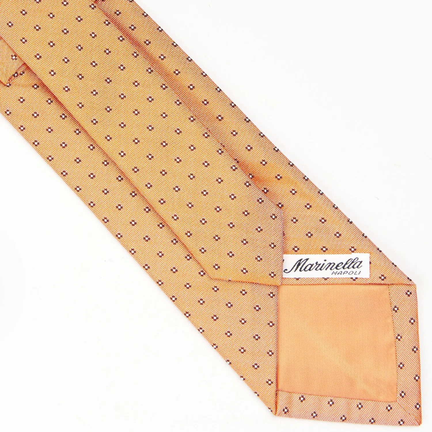 Orange Sartorial Jacquard Silk Tie - Small Flower Designs>E.Marinella Cheap