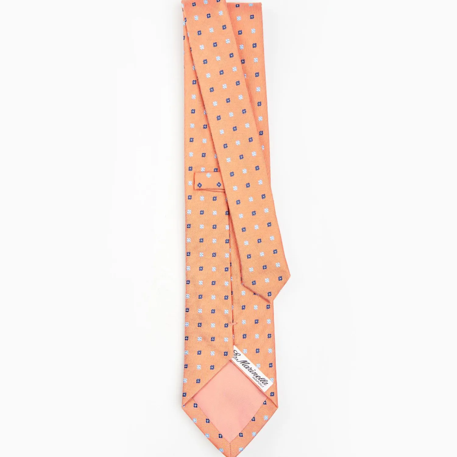 Orange Sartorial Jacquard Silk Tie - Small Flower Designs>E.Marinella Clearance