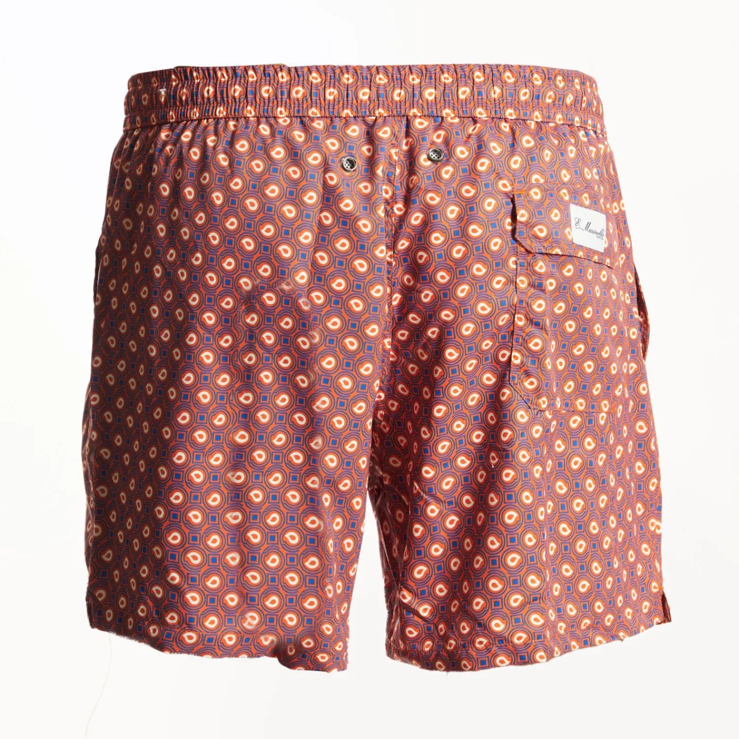 Orange Swim Shorts- Paisley Pattern>E.Marinella Discount
