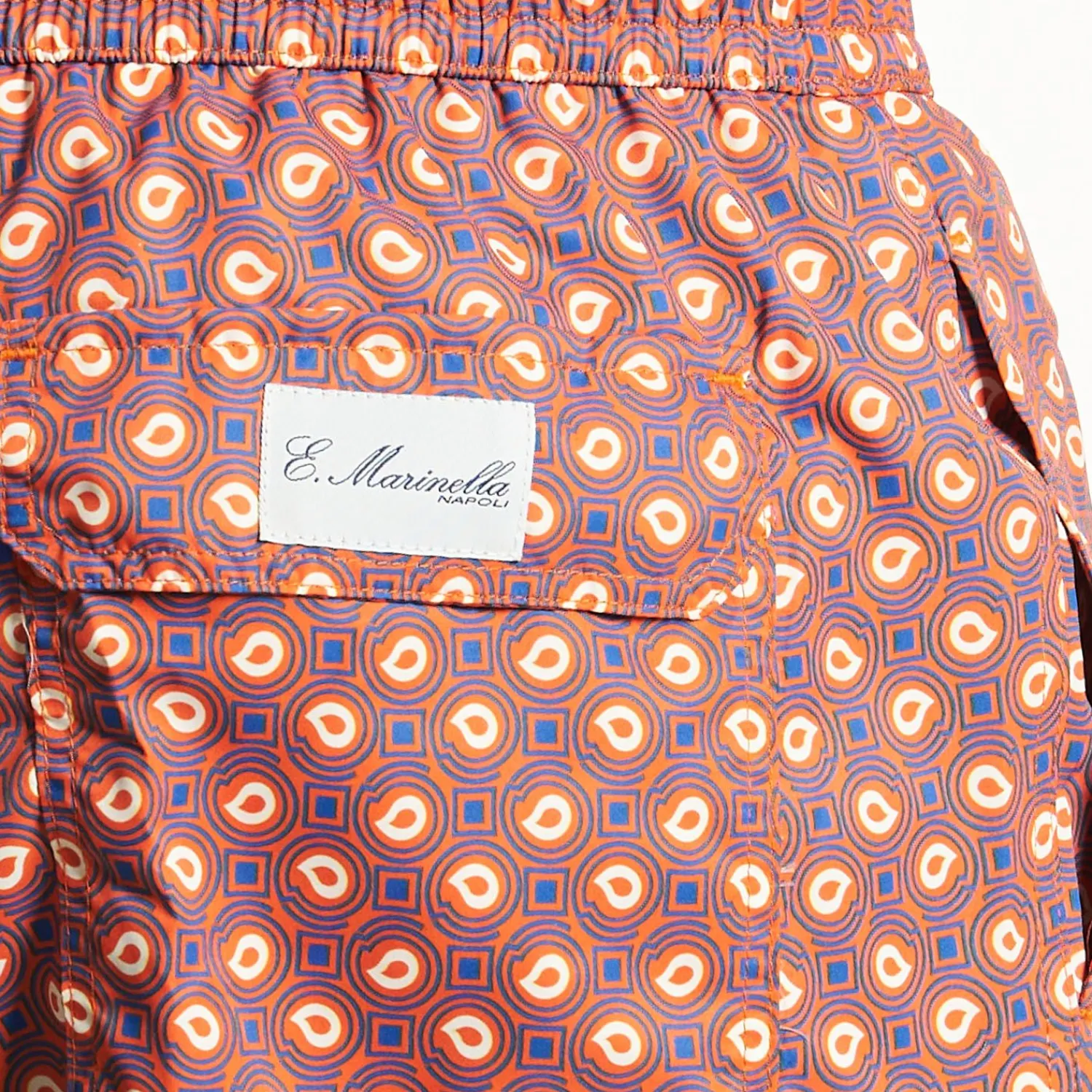 Orange Swim Shorts- Paisley Pattern>E.Marinella Discount