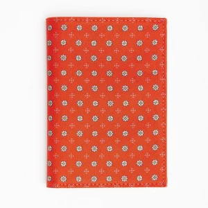 Orange Vertical Wallet In Silk And Leather>E.Marinella Clearance