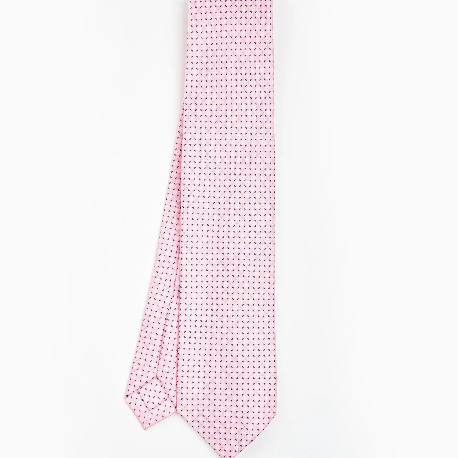Pink 5 Fold Sartorial Silk Tie - Small Flower Pattern>E.Marinella Online