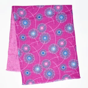 Pink And Fuchsia Wool And Silk Scarf - Floral Pattern>E.Marinella Online