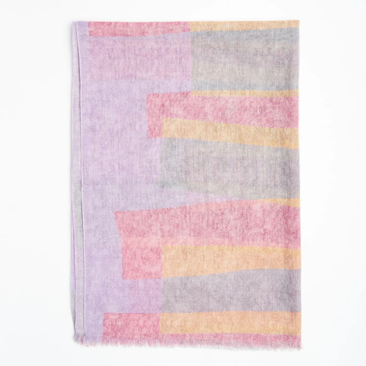 Pink And Gray Wool Stole>E.Marinella Store