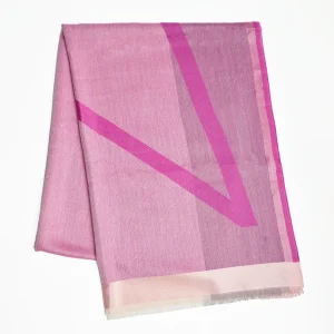 Pink And Violet Stole With Pink Silk Detail>E.Marinella Shop