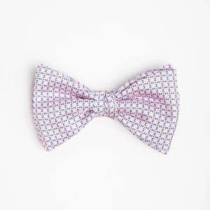 Pink Pre-Knotted Silk Bowtie - Small Geometric Pattern>E.Marinella Cheap