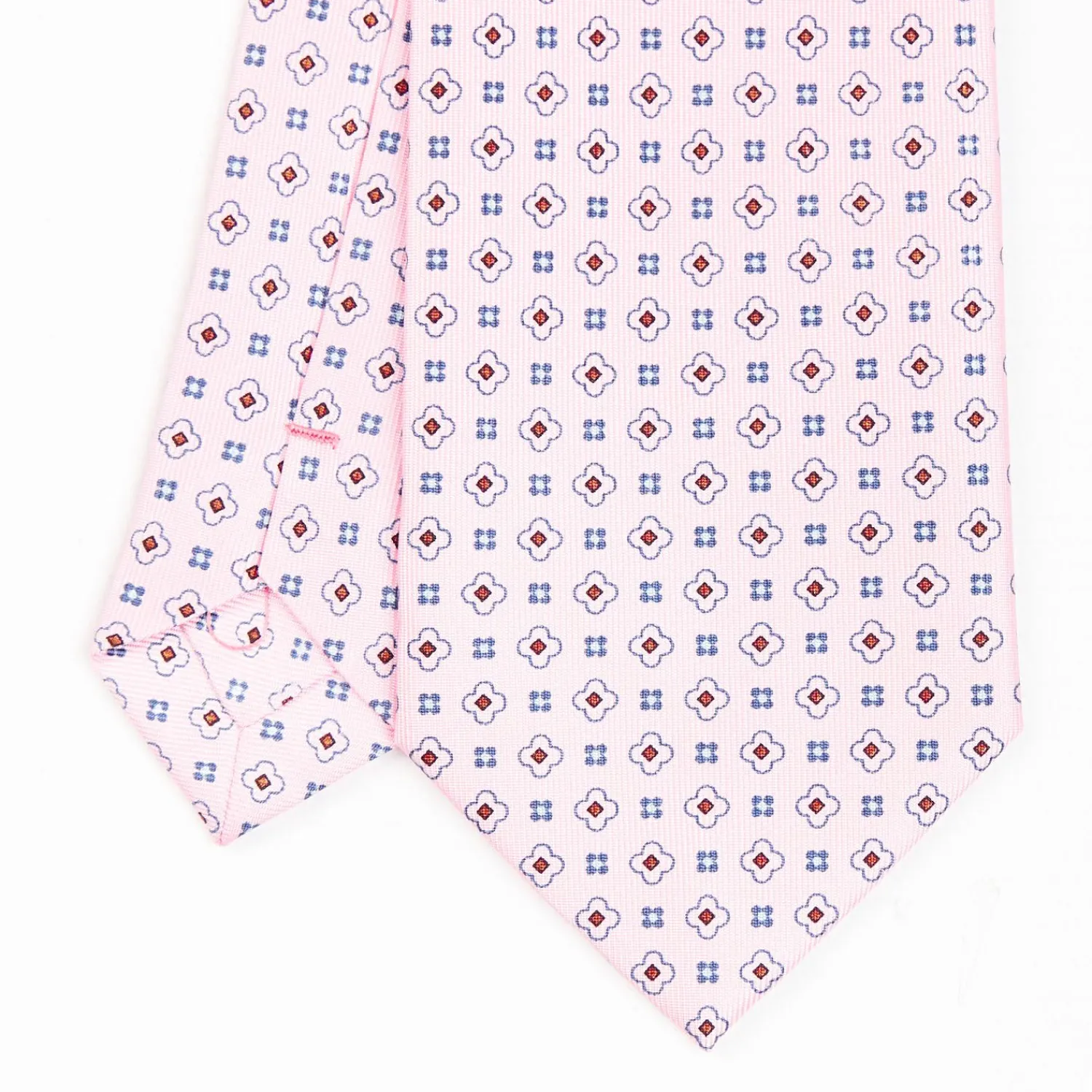 Pink Sartorial Classic Silk Tie - Small Flower Pattern>E.Marinella Online