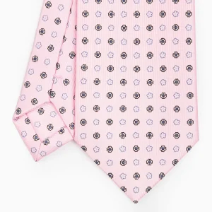 Pink Sartorial Classic Silk Tie - Small Flower Pattern>E.Marinella Sale