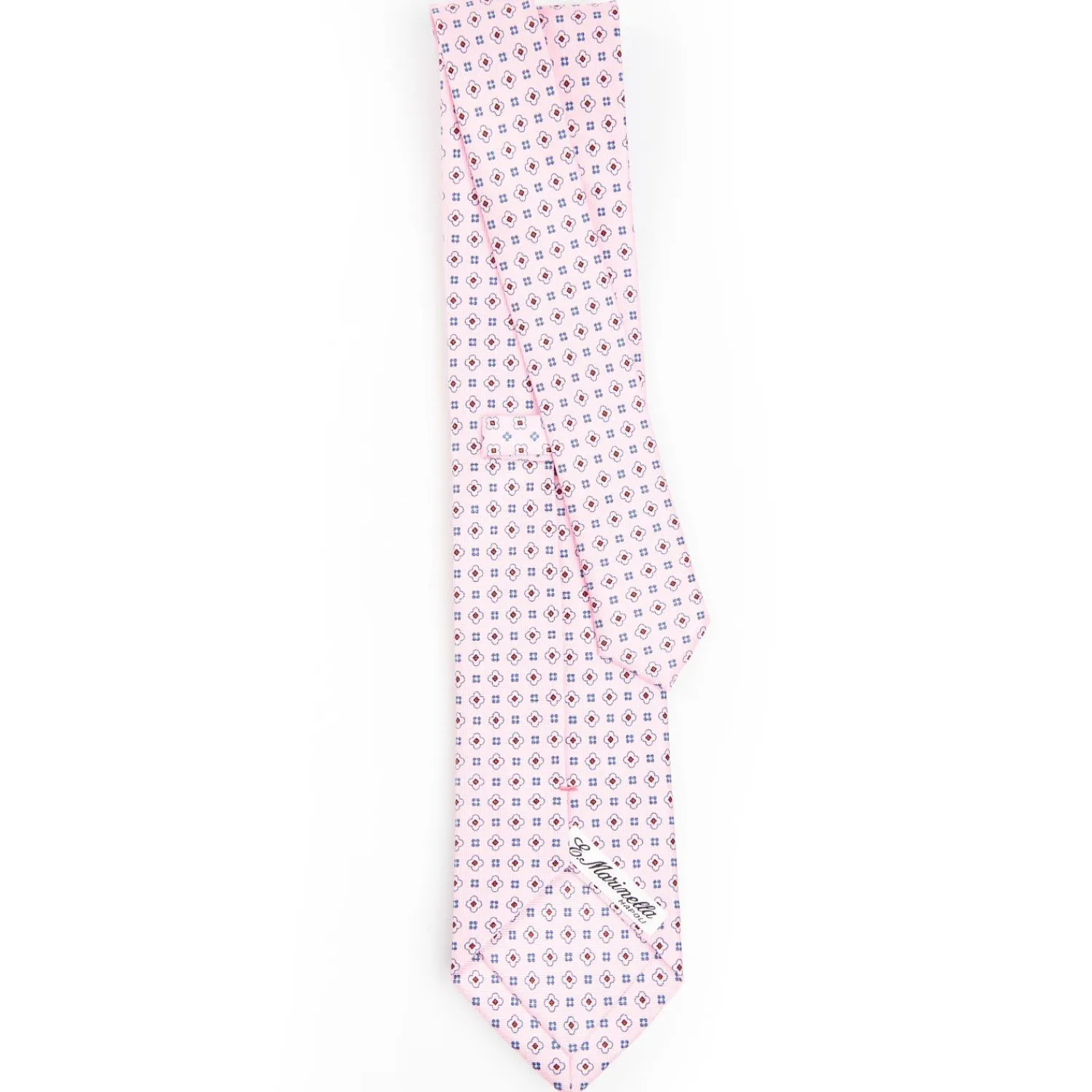 Pink Sartorial Classic Silk Tie - Small Flower Pattern>E.Marinella Online