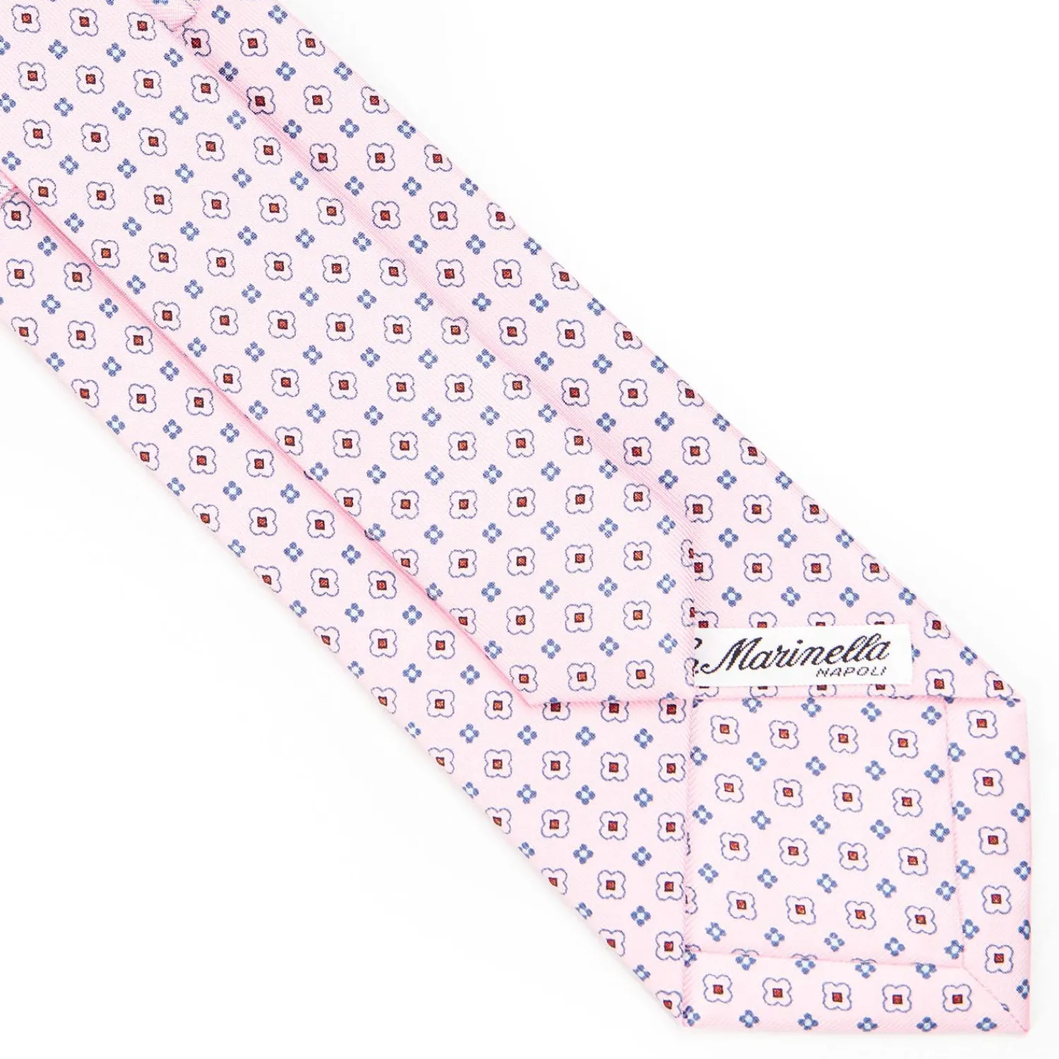 Pink Sartorial Classic Silk Tie - Small Flower Pattern>E.Marinella Online