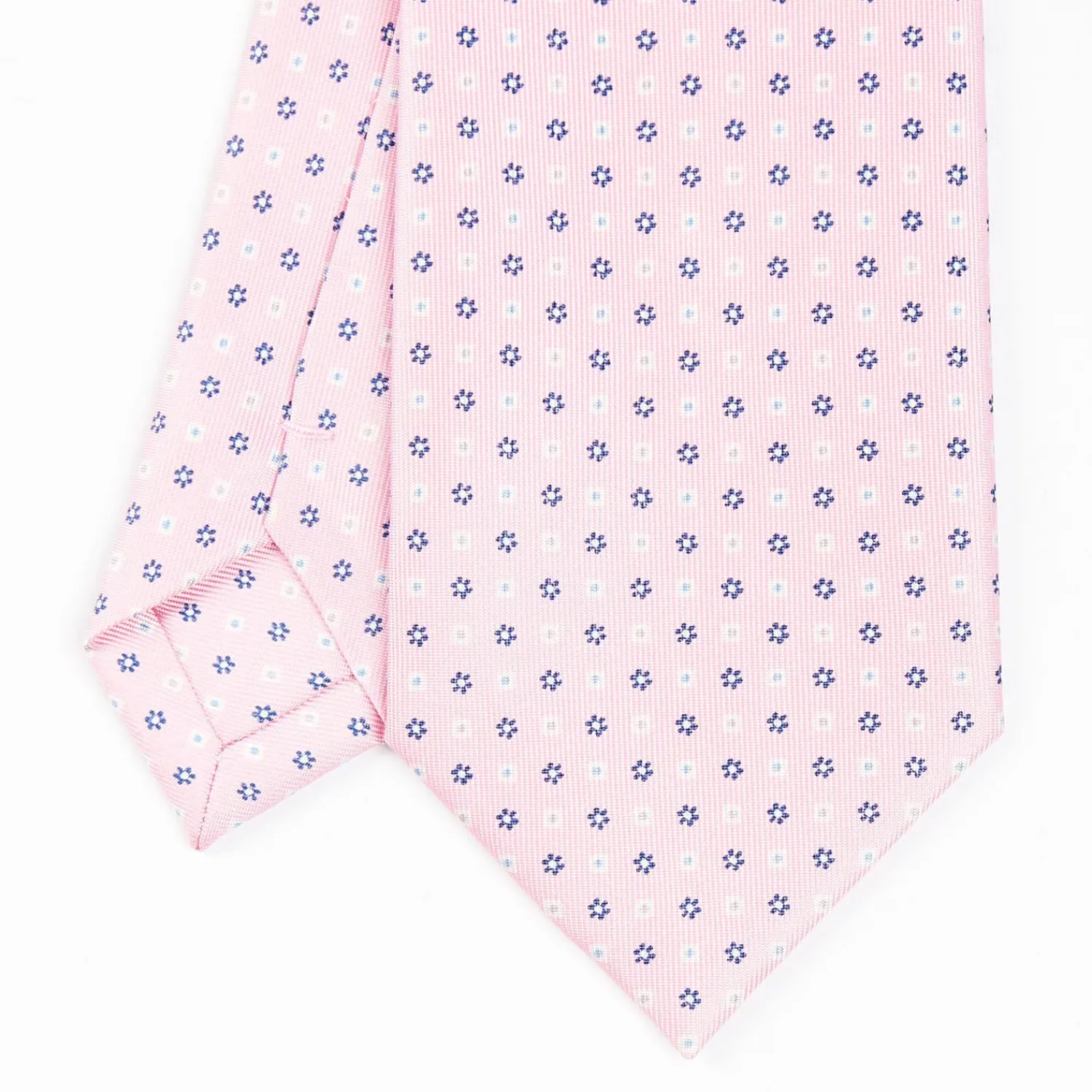 Pink Sartorial Classic Tie - Small Flower Pattern>E.Marinella Online