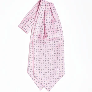 Pink Silk Ascot Tie - Small Flower Designs>E.Marinella Discount