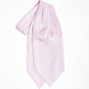 Pink Silk Ascot Tie - Small Flower Designs>E.Marinella Sale