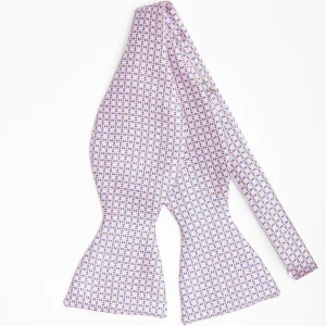 Pink Silk Bowtie To Self-Tie - Small Geometric Pattern>E.Marinella Discount
