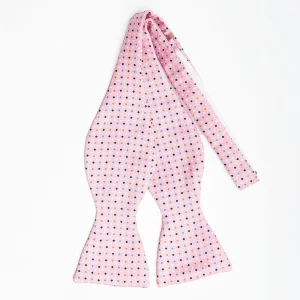 Pink Silk Bowtie To Self-Tie Small Geometric Pattern>E.Marinella Outlet