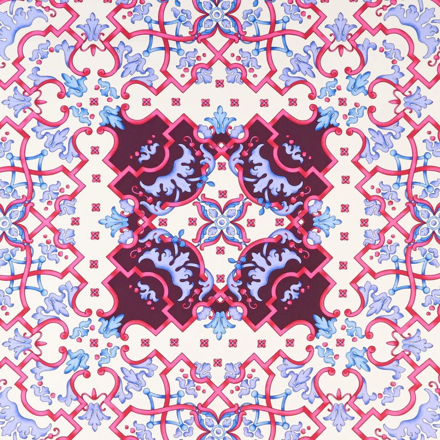 Pink Silk Scarf 90 - Mediterranean Vibes>E.Marinella Sale