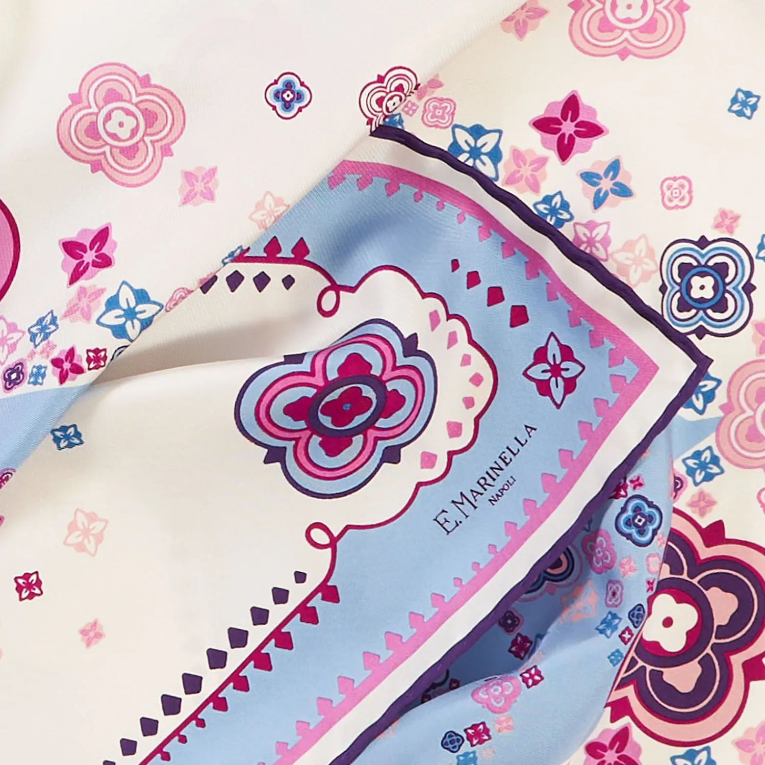 Pink Silk Scarf 90 - World Of Archivio Flowers 1961>E.Marinella Online